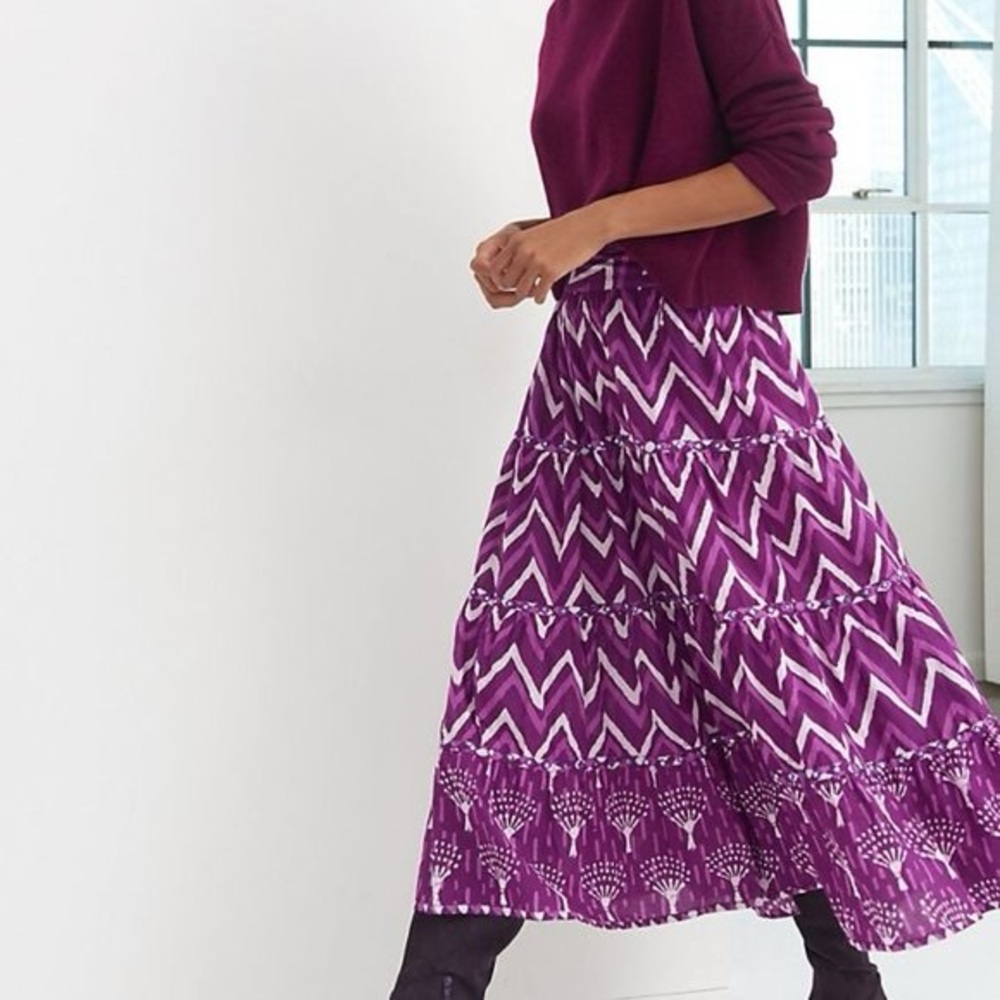 Anthropologie Krissa Tiered Maxi Skirt nwt